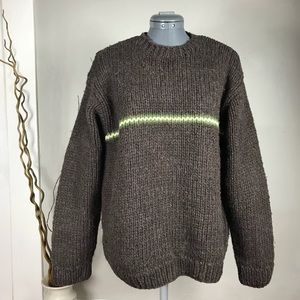 J.Crew Hand Knit 100% Wool Warm Stripe Sweater